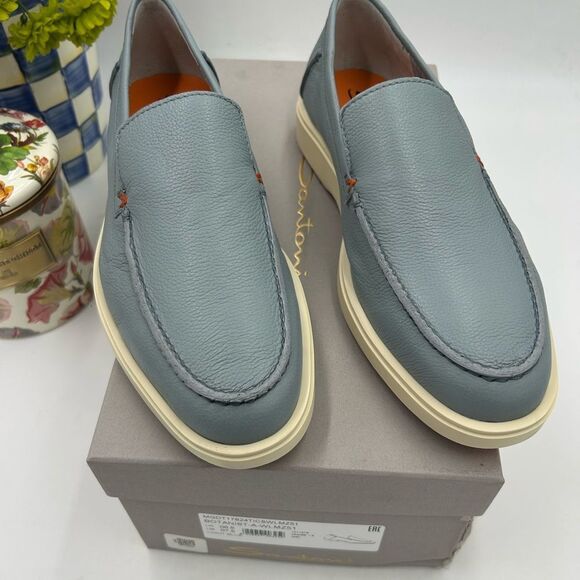 Men's Santoni leather loafers size 7.5 US made in Italy - Picture 1 of 11